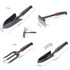 Set 7 Unelte de Gradina Kadeny, pentru Plantare Prelucrare Sol si Ingrijire Plante, Material PVC si cardboard, 31.5 x 8 cm, negru