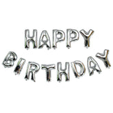 Set baloane folie Kaveny, Happy Birthday, 40 cm, argintiu