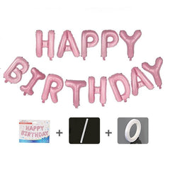 Set baloane folie Kaveny, Happy Birthday, 40 cm, roz deschis