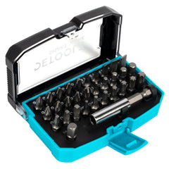 Set biti Detoolz, 32 de piese, cu prelungitor magnetic, material Cr-V