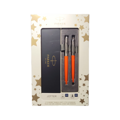 Set cadou stilou + pix Parker Jotter clasic, corp metalic orange