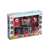 Set de joaca mini bucatarie, aparate de uz casnic mici, 6 piese, pentru copii, rosu