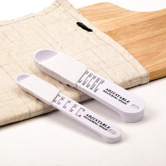 Set doua linguri masurare ajustabile Kaveny, material ABS, 16x3.5x1.6 cm, alb