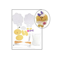 Set accesorii creatie catelus fetru, 14cm, ac plastic, ata, lipici, vata sintetica, instructiuni