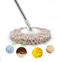 Set Galeata si Mop Rotativ 360°, Kaveny, Cu Dubla Actiune Centrifuga, Pentru Uz Casnic, Maner din Otel Inoxidabil Telescopic, 2 Capte din Bumbac, 46x27x29 cm, Alb, Resigilat