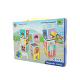 Set inteligent de cuburi magnetice pentru copii, 6 piese, cutie depozitare, puzzle joburi, +3 ani, multicolor