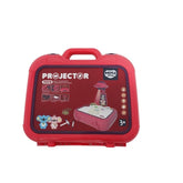 Set jucarie educativa proiector cu masa pentru desen, 48 de imagini, 6 discuri de proiectare, creioane colorate, cutie depozitare, +3 ani, Rosu
