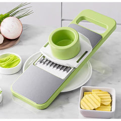 Set Multifunctional din 7 Piese, Kadeny, pentru Taierea si Maruntirea Legumelor, Uz Casnic,din Otel Inoxidabil, Gri-Verde