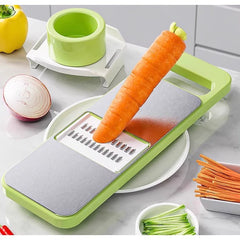 Set Multifunctional din 7 Piese, Kadeny, pentru Taierea si Maruntirea Legumelor, Uz Casnic,din Otel Inoxidabil, Gri-Verde