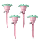 Set picuratoare cu valva pentru irigare Kaveny, design floare, viteza reglabila, fixare prin infigere, practic, 16.8 x 9 cm, roz