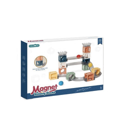 Set piese magnetice de constructie, Kaveny, Cu tobogane si bile, 23 piese, Multicolor