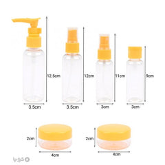 Set Recipiente pentru Cosmetice, Kaveny, 5 Piese, cu Gentuta, pentru Calatorii, Reutilizabile, Portocaliu, Material Plastic, 40 ml, 10g