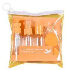 Set Recipiente pentru Cosmetice, Kaveny, 5 Piese, cu Gentuta, pentru Calatorii, Reutilizabile, Portocaliu, Material Plastic, 40 ml, 10g