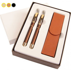 Set cadou stilou + pix + etui Cresco Exclusive S 830147 ES-01, corp metalic argintiu