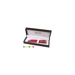 Set cadou stilou + pix Cresco Classic 830019 CL-07, corp metalic roz corai clips auriu