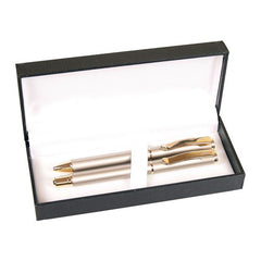 Set cadou stilou + pix Cresco Exclusive S 830146 ES-01, corp metalic argintiu clips auriu