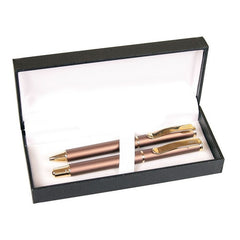 Set cadou stilou + pix Cresco Exclusive S 830146 ES-02, corp metalic bronz clips auriu