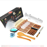 Set Ustensile pentru Sushi, Kadeny, Set din 19 Accesorii pentru Sushi, Set pentru Sushi HOME MADE, Cutit Inclus, Forme, Betisoare, Multicolor
