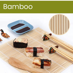 Set Ustensile pentru Sushi, Kaveny, Set din 31 Accesorii pentru Sushi, Set pentru Sushi HOME MADE, Cutit Inclus, Forme, Betisoare, Multicolor