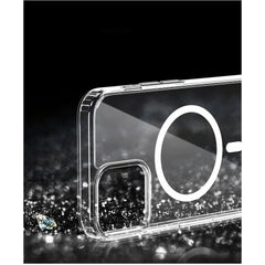 Husa protectie Kaveny pentru iPhone 14 Pro Max Mag Safe, 2 in 1 incarcare si magnet, Acril, rezistent la socuri, Transparenta