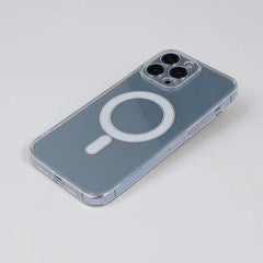 Husa protectie Kaveny pentru iPhone 14 Pro Mag Safe, 2 in 1 incarcare si magnet, Silicon si Acril, Transparenta