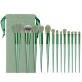 Set 13 pensule pentru machiaj, Kaveny, super soft, makeup profesional/incepatori, verde