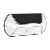 Aplica solara LED SMD pentru perete Kaveny, cu senzor de miscare, dreptunghiulara, IP44, luminozitate mare 40 LED-uri, 3.7V, 1200mah, autonomie 8 ore, 19.2 x 8.9 cm, alb rece