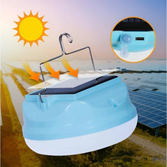 Lama Solara, Kaveny, 2in1, Incarcare Solara/USB, LED, din Plastic, 3 Trepte de Intensitate, 100 W, 5V, 13 x 13 x 7 cm, Albastru