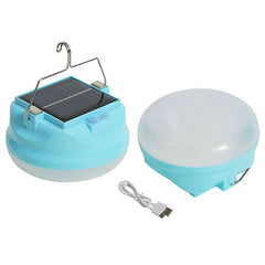 Lama Solara, Kaveny, 2in1, Incarcare Solara/USB, LED, din Plastic, 3 Trepte de Intensitate, 100 W, 5V, 13 x 13 x 7 cm, Albastru