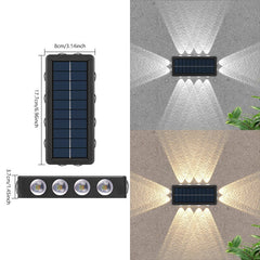 Lampa Solara, Kaveny, 8+4 LED, Lumina Calda, din ABS+PC, 19 x 9.5 cm, IP65, Negru