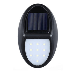 Aplica solara LED pentru perete Kaveny, in forma ovala, 10 LED-uri, lumina puternica, IP65, 12 x 7.5 cm, 1.2 V, 300 mAh, autonomie 8-10 ore, alb rece