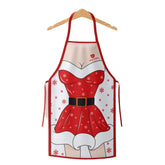 Sort de Bucatarie Decorativ, Kadeny, Tema Craciun, 50 x 70 cm, Model Craciunita, din Poliester, Rosu