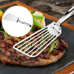 Spatula flexibila Kaveny, Fish Turner, din otel, durabila, cu margini subtiri pentru taiere, pentru carne, oua, peste, multifunctionala, argintiu