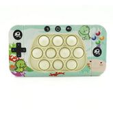 Jucarie interactiva tip consola pentru copii Kaveny, speed push whack-a-mole, joc de viteza pop it, material ABS/silicon, cu nivele, sunete si lumini, 15.5 x 7.6 x 5.3 cm, model dinozaur, verde