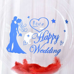 Sticker Autocolant, Kaveny, Tematica Nunta, Model Scris Happy Wedding, 21x29 cm, Albastru
