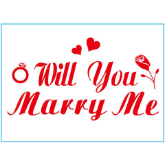 Sticker Autocolant, Kaveny, Tematica Nunta, Model Scris Will You Marry Me, 21x29 cm, Rosu