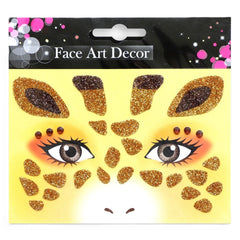 Sticker Temporar pentru Fata, Kaveny, pentru Machiaj, Face Art, Halloween, Teatru, Model Girafa, Galben