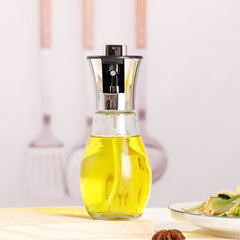 Sticla de ulei cu Pulverizator, Kadeny, Sticla pentru Lichide de Bucatarie, Otet, Sos, 16.7 x 5.2 cm, Volum 200 ml, Silver