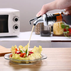 Sticla de Ulei de Masline, Kadeny, Sticla etansa pentru Lichide de Bucatarie, Sticla pentru Uleiuri, Sosuri, Otet, Capac din Inox Dozator, 19.5 x 4.8 cm, volum 150 ml, Transparent