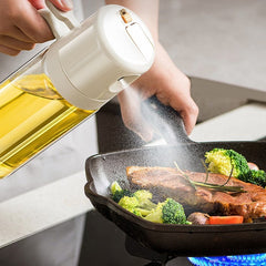 Dispenser pentru Ulei, Kadeny, prin Curgere si Pulverizare, Deschidere si Inchidere Automata a Rezervorul, 550mL, 11.4x7.8x22.8cm, Gri