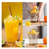 Storcator manual citricie Kaveny, cu recipient de 600 ml, 15x8.5x13.5 cm, material ABS, Transparent