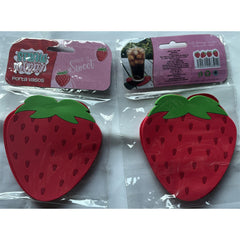 Suport pentru Pahar, Kadeny, Model Capsuna, din PVC, 10 x 12 cm, Rezistent la Caldura, Rosu