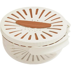 Strecuratoare 2 in 1 pentru Fructe si Legume, Kadeny, Cos de Scurgere si Cutie de Depozitare, 15.5 x 8.3 cm, din PP, cu Maner si Capac, Maro