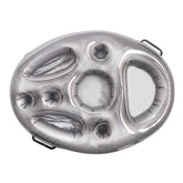 Bar gonflabil/Suport de pahare plutitor, Kaveny, cu 8 compartimente, pompa inclusa, PVC, Gri, 25x18,5x4 cm