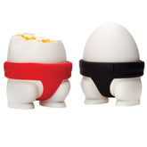 Set 2 Suporturi pentru Oua Fierte, Kaveny, Model Sumo, din Silicon si PP, Multicolor