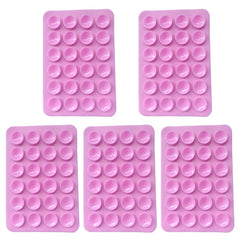 Suport Adeziv Universal, Kadeny, pentru Telefon/Tableta, cu 24 Ventuze, potrivit pentru Tik-Tok/Selfie/Vizionare Video, din Silicon, 8 x 5.5 x 1 cm, Roz