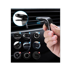 Suport auto Kadeny, cu magneti puternici neodim, pentru telefon, tableta, gps, cu prindere pe grila de ventilatie, Negru