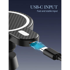 Suport auto MagSafe cu incarcare wireless 15W, Kadeny, pentru seria iPhone 12, seria iPhone 13 si seria iPhone 14, Negru