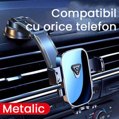 Suport Auto Multifunctional pentru Telefon, Kadeny, Suport pentru Navigatie, Rotativ cu Ventuza, cu fixare Geam si Parbriz, 20 x 14 x 11 cm, Albastru oglinda
