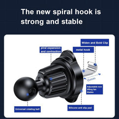 Suport Auto pentru Telefon, Kadeny, MagSafe, cu Magnet, Prindere Grila de Ventilatie, Detalii Fine, Rotativ 360 de Grade, Plastic Magnet Silicon, 5.1x3.9 cm, Negru